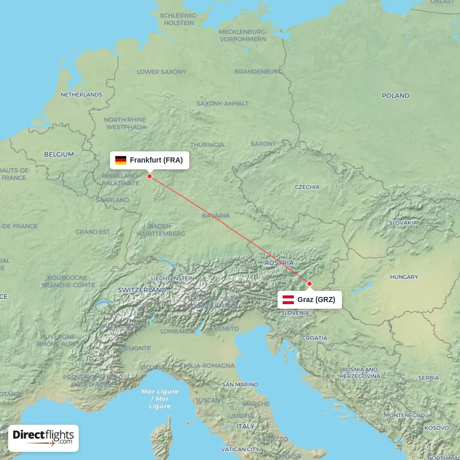 FRA - GRZ route map