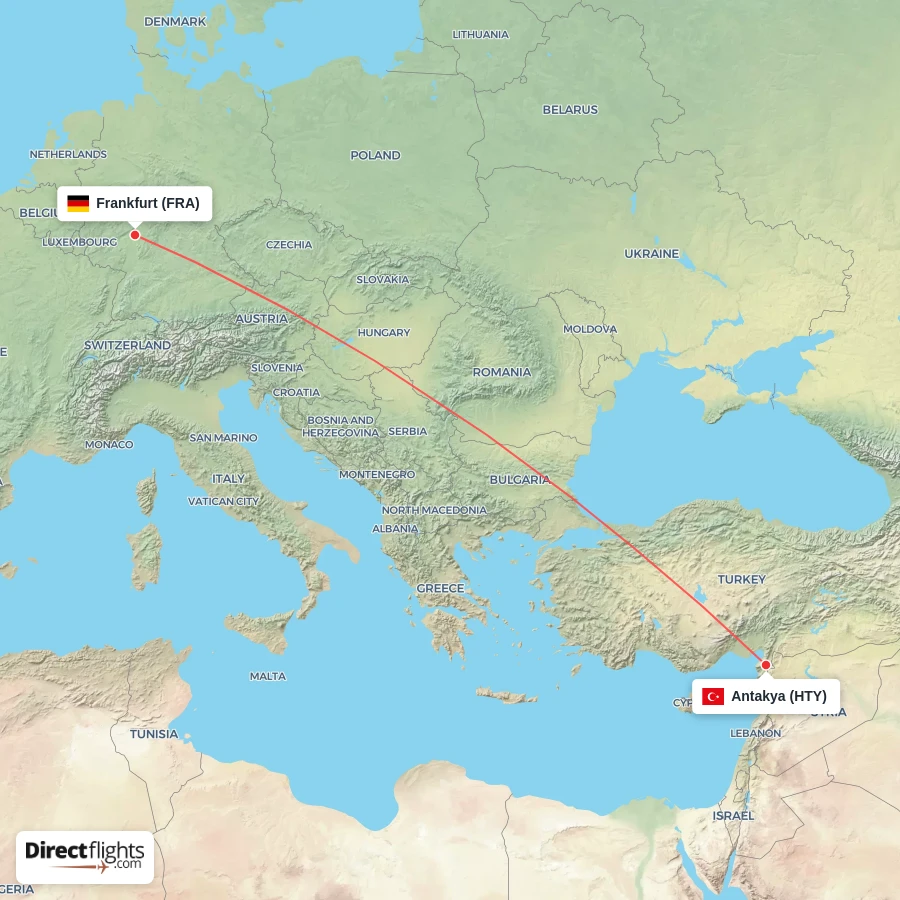 FRA - HTY route map