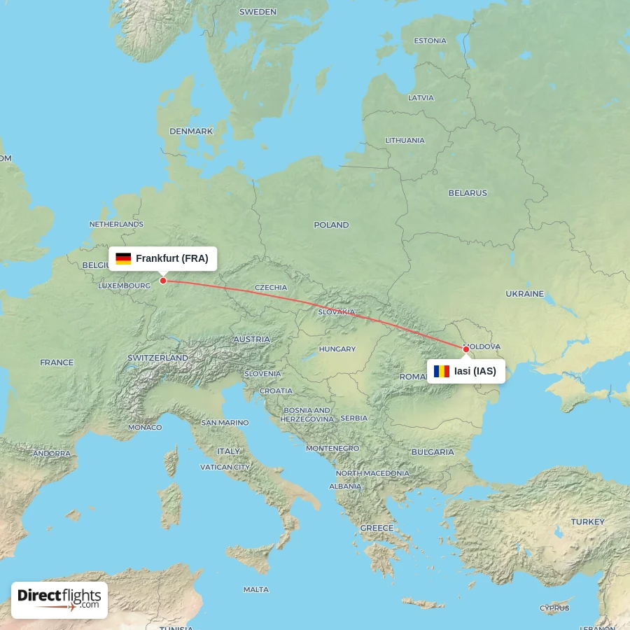 FRA - IAS route map