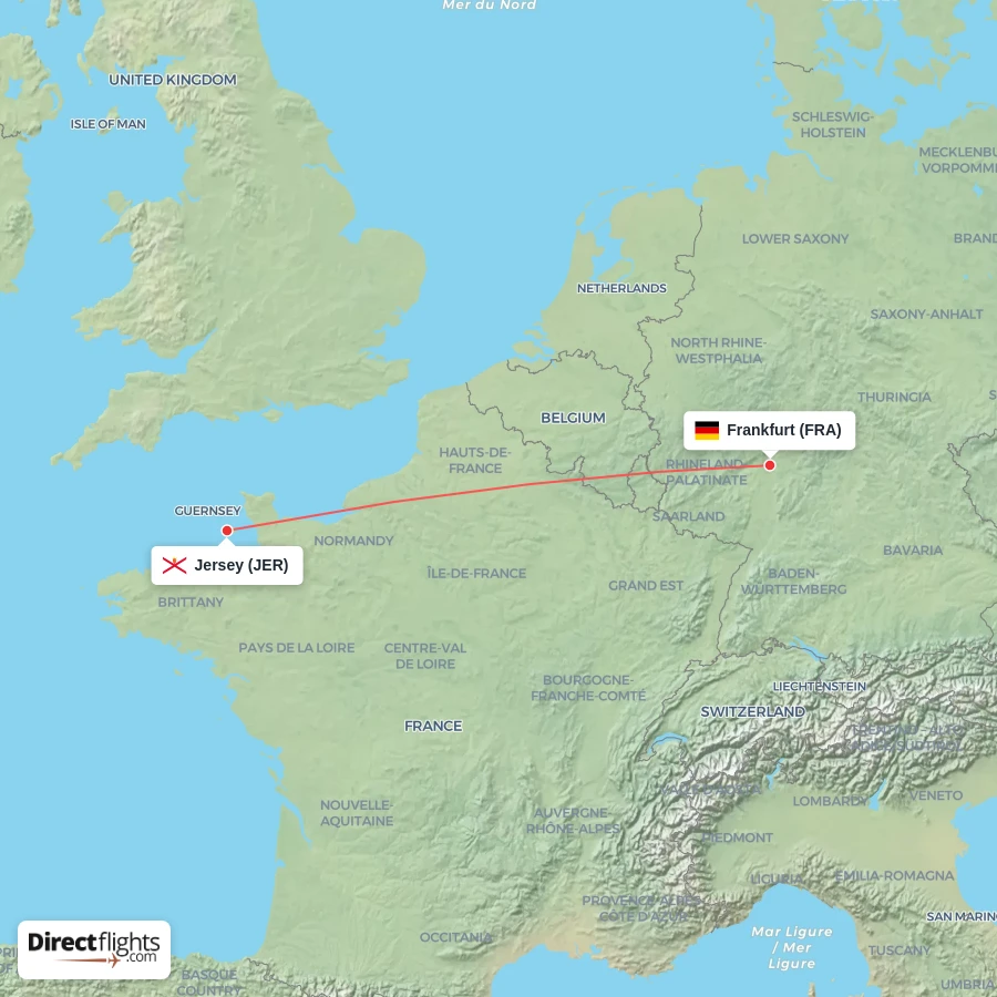 FRA - JER route map