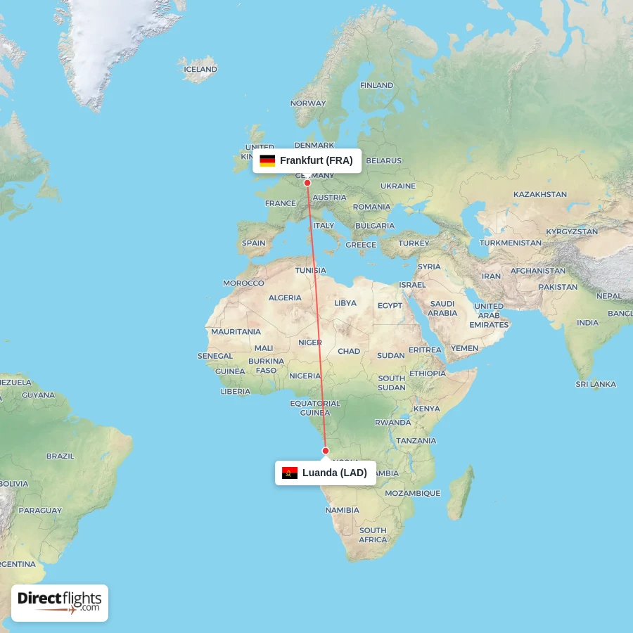 FRA - LAD route map