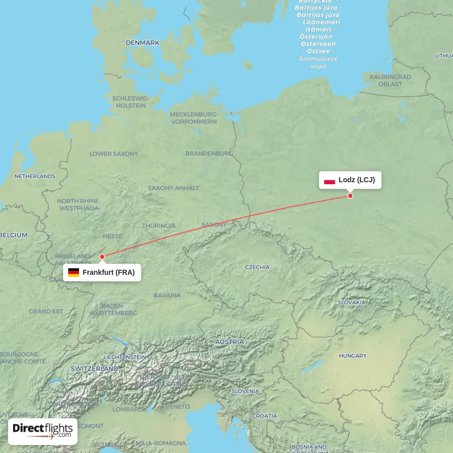 FRA - LCJ route map