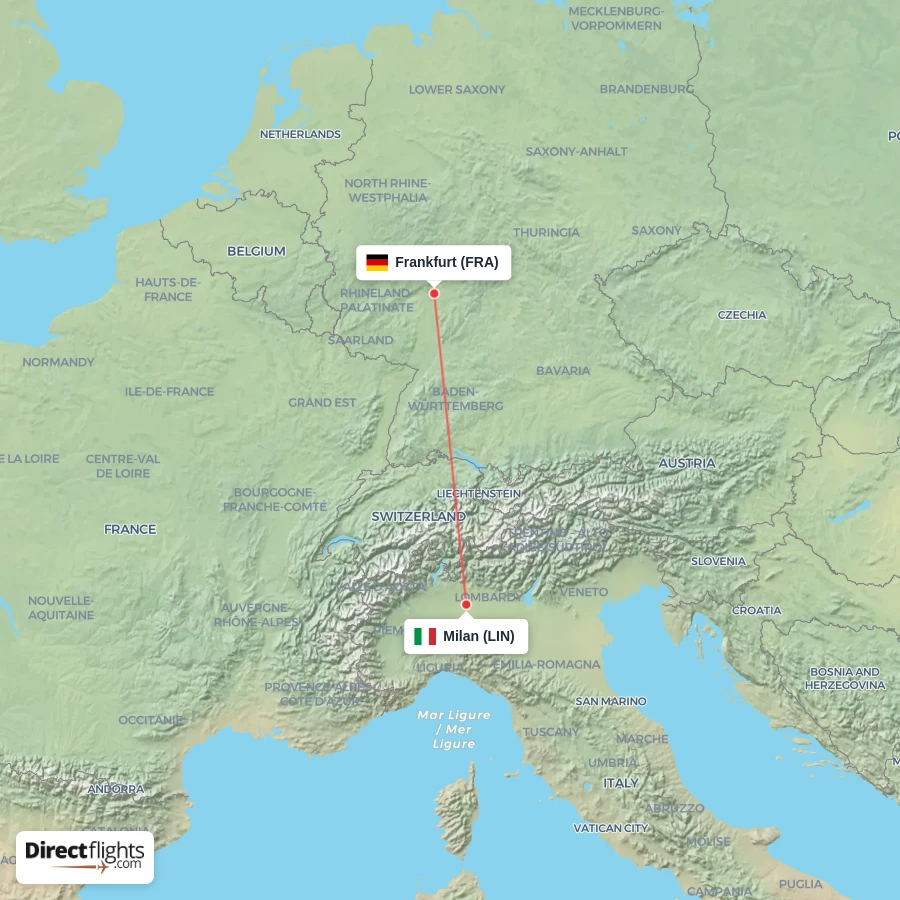 FRA - LIN route map