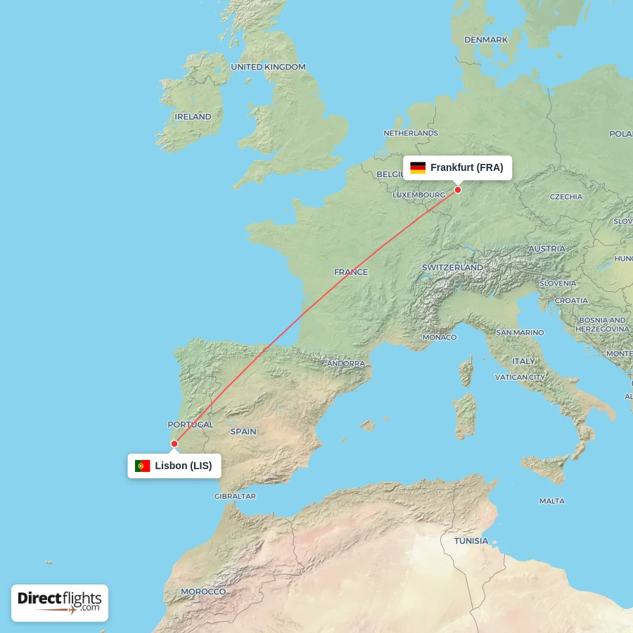 FRA - LIS route map