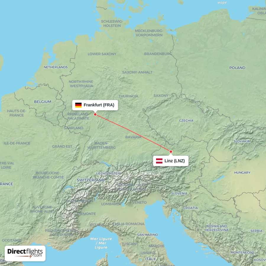 FRA - LNZ route map