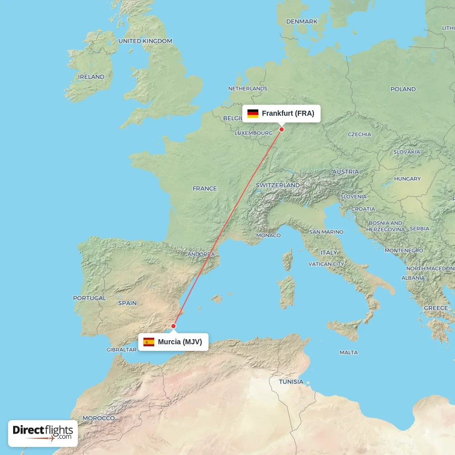 FRA - MJV route map