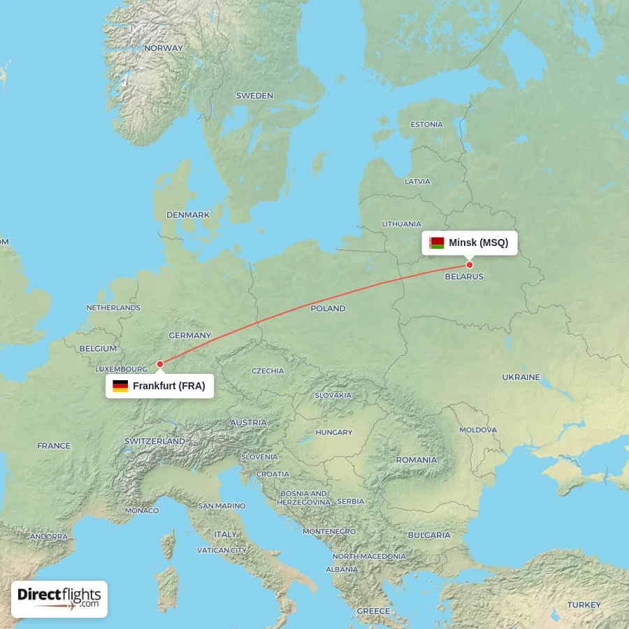 FRA - MSQ route map
