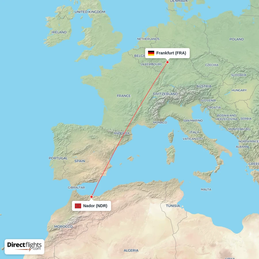 FRA - NDR route map
