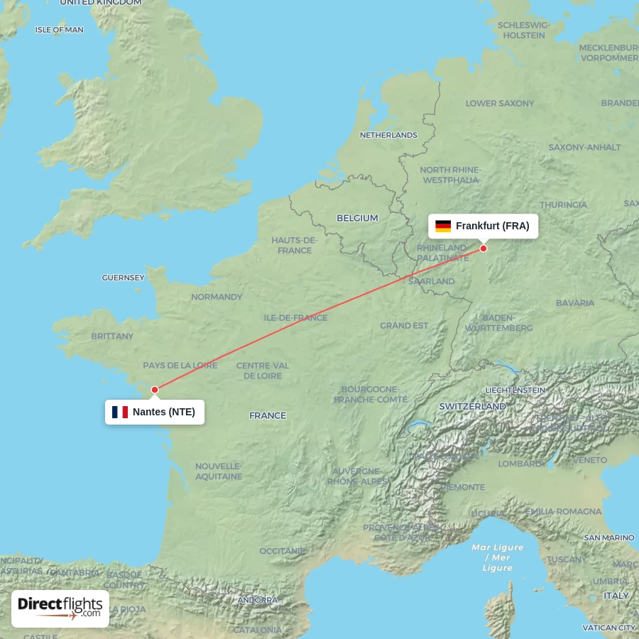 FRA - NTE route map