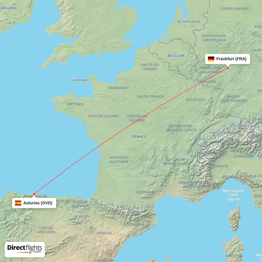 FRA - OVD route map
