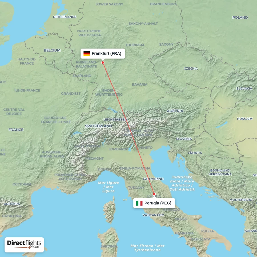 FRA - PEG route map