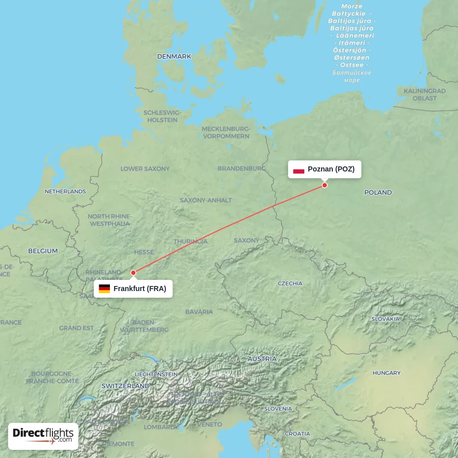 FRA - POZ route map