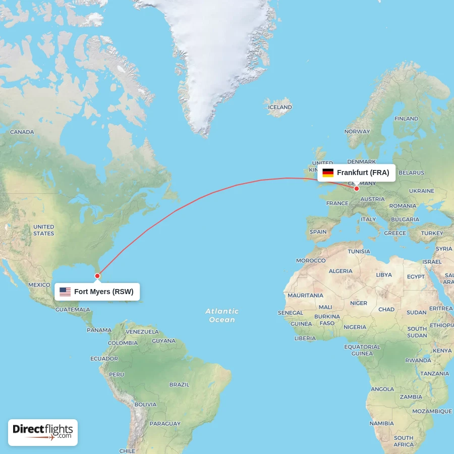 FRA - RSW route map