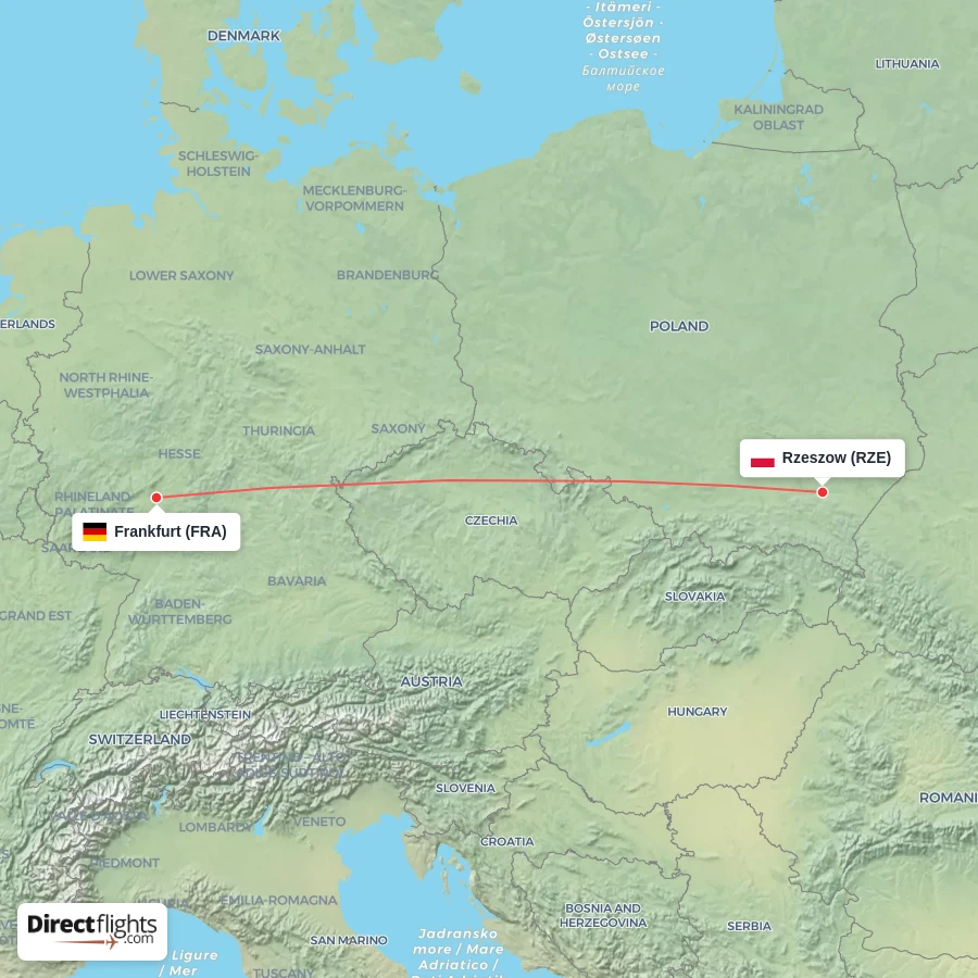 FRA - RZE route map