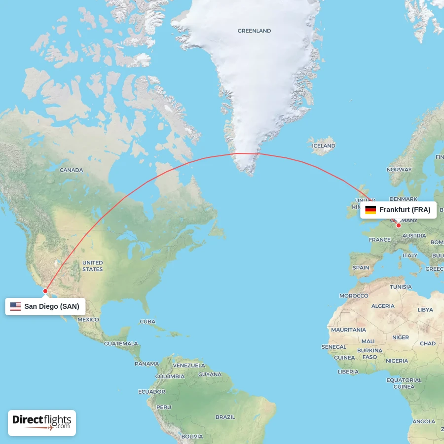 FRA - SAN route map