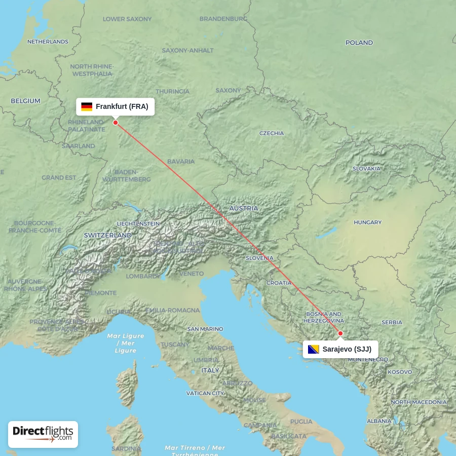FRA - SJJ route map