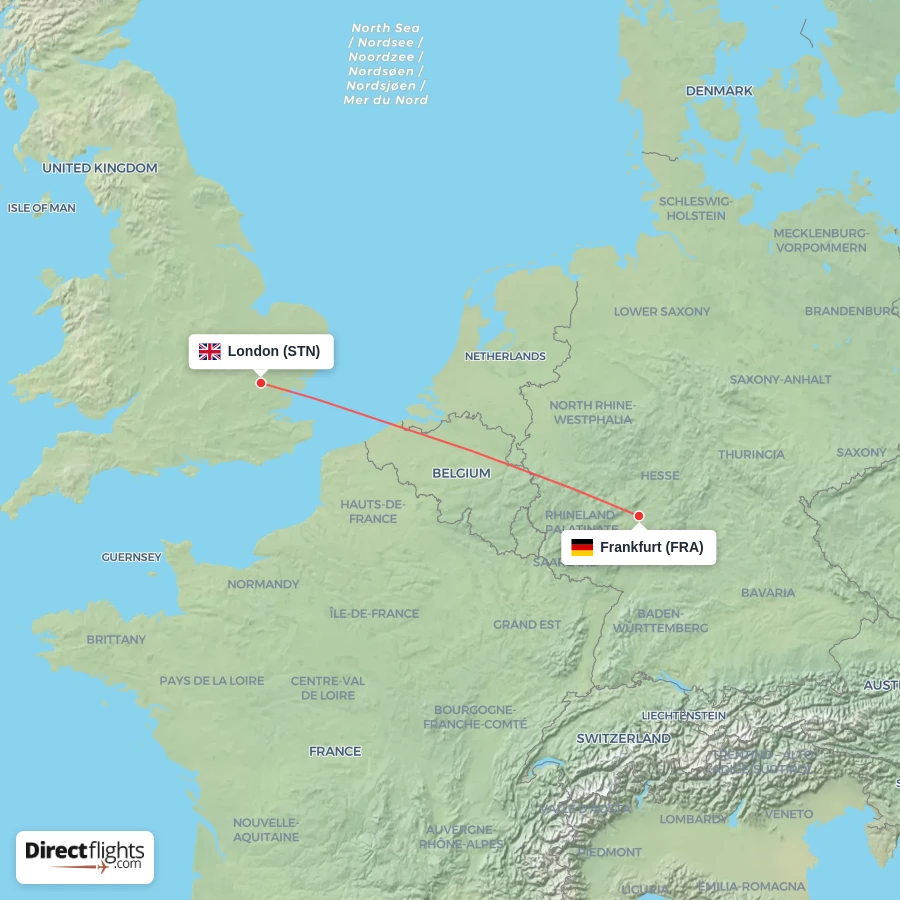 FRA - STN route map