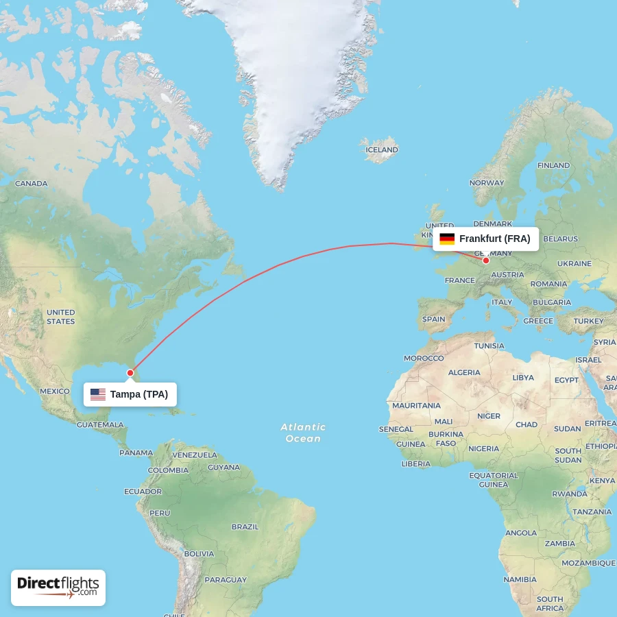 FRA - TPA route map