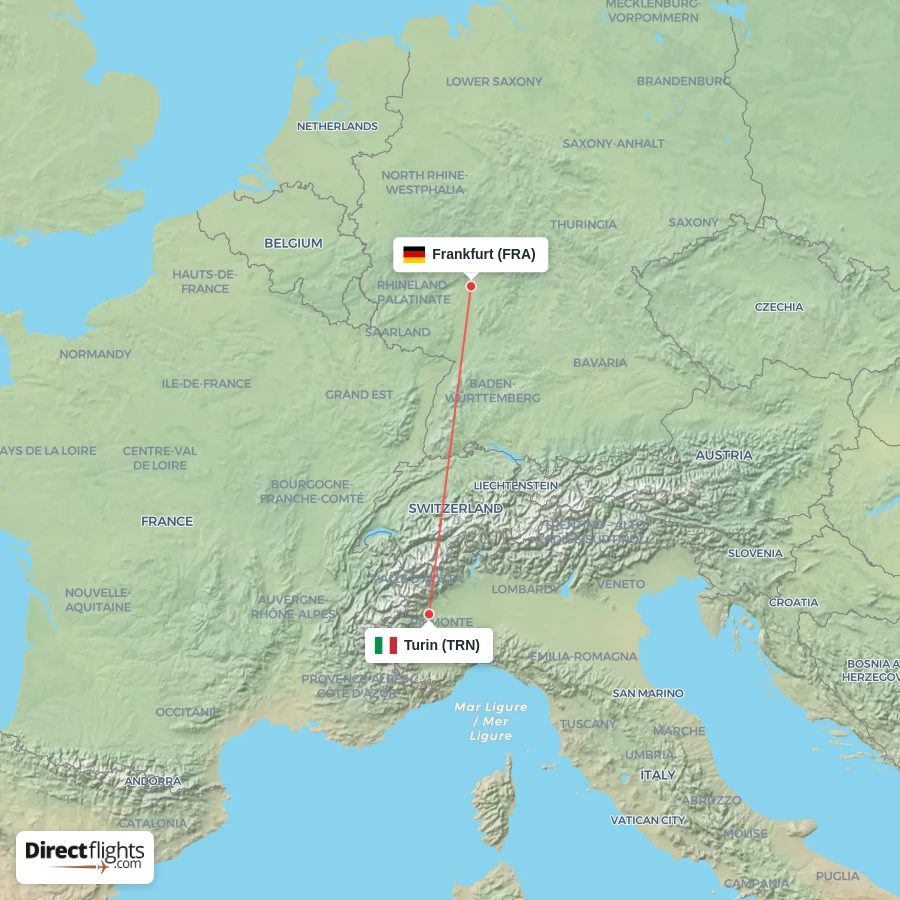 FRA - TRN route map