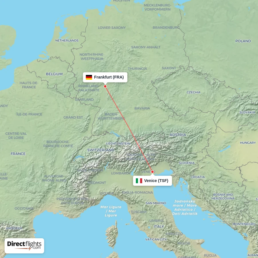 FRA - TSF route map
