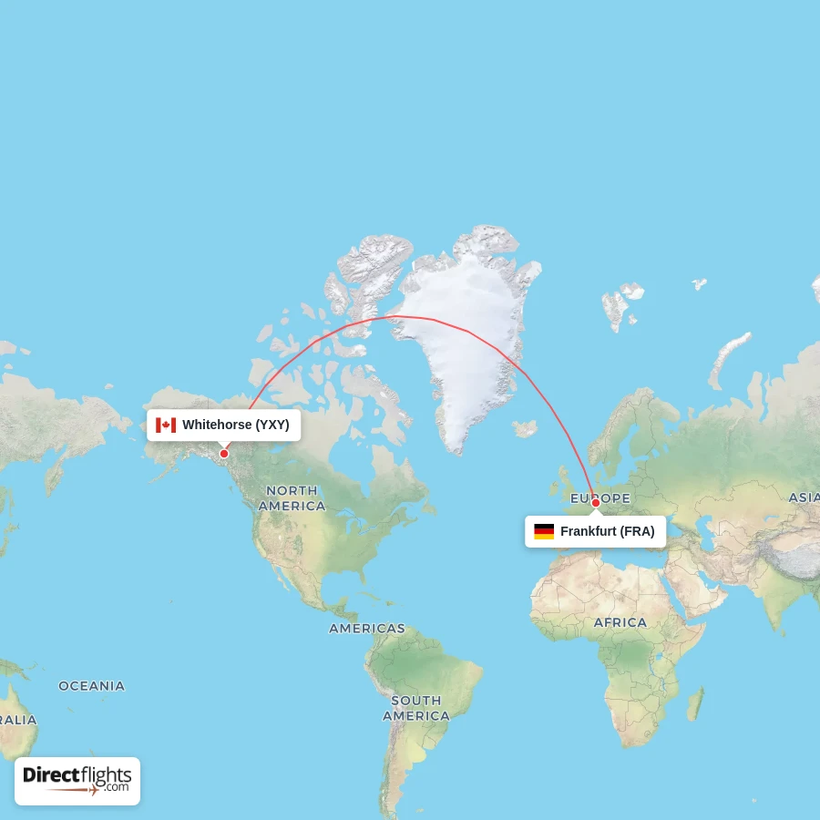 FRA - YXY route map