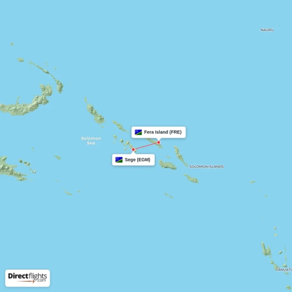 Fera Island - Sege direct flight map