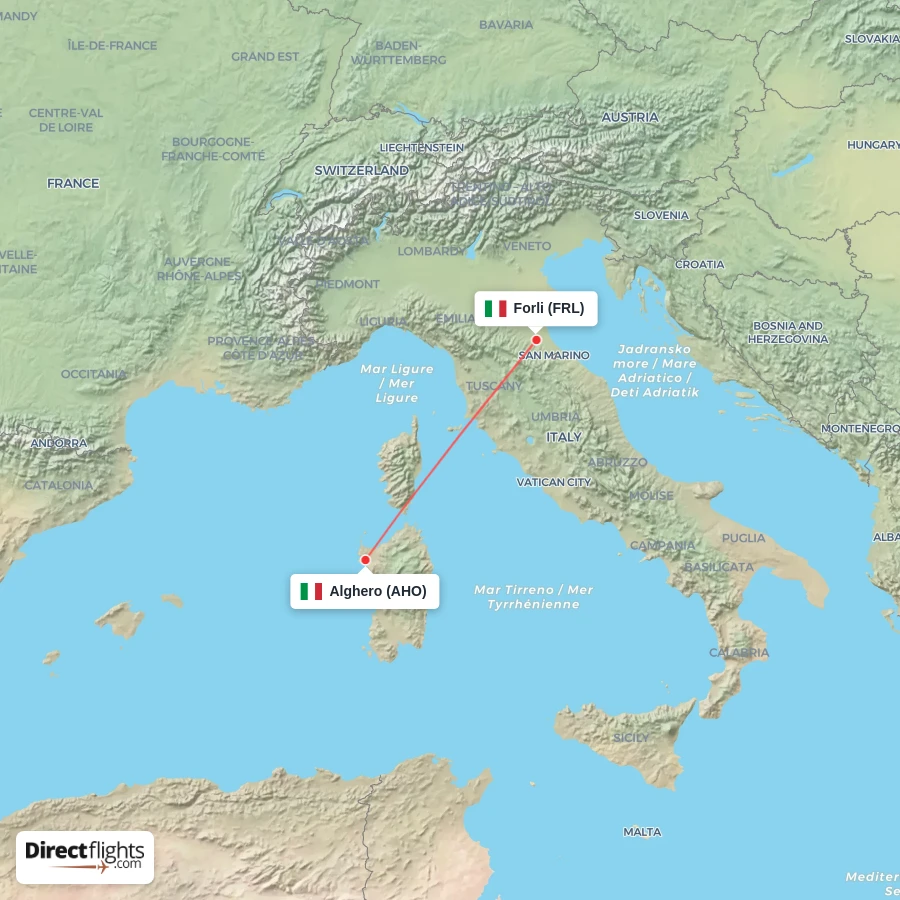 FRL - AHO route map
