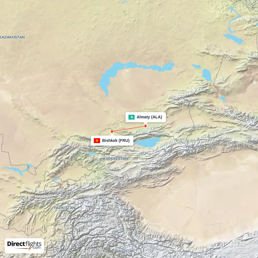 FRU - ALA route map