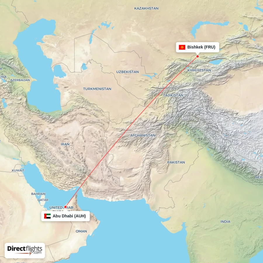 FRU - AUH route map