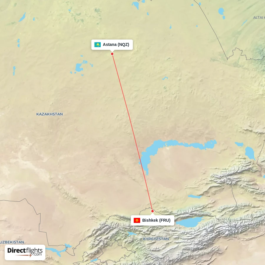 FRU - NQZ route map