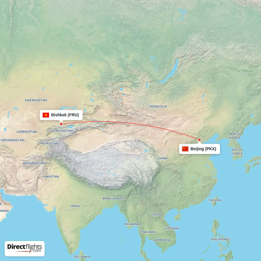 FRU - PKX route map