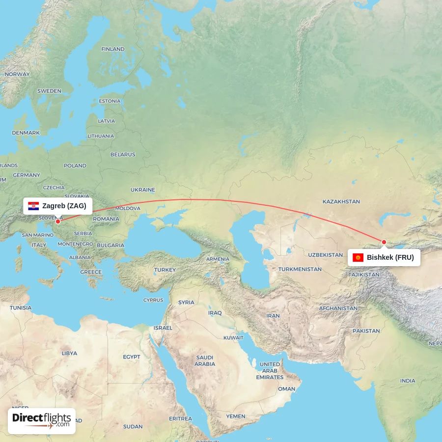 FRU - ZAG route map
