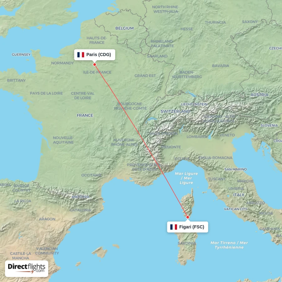 FSC - CDG route map