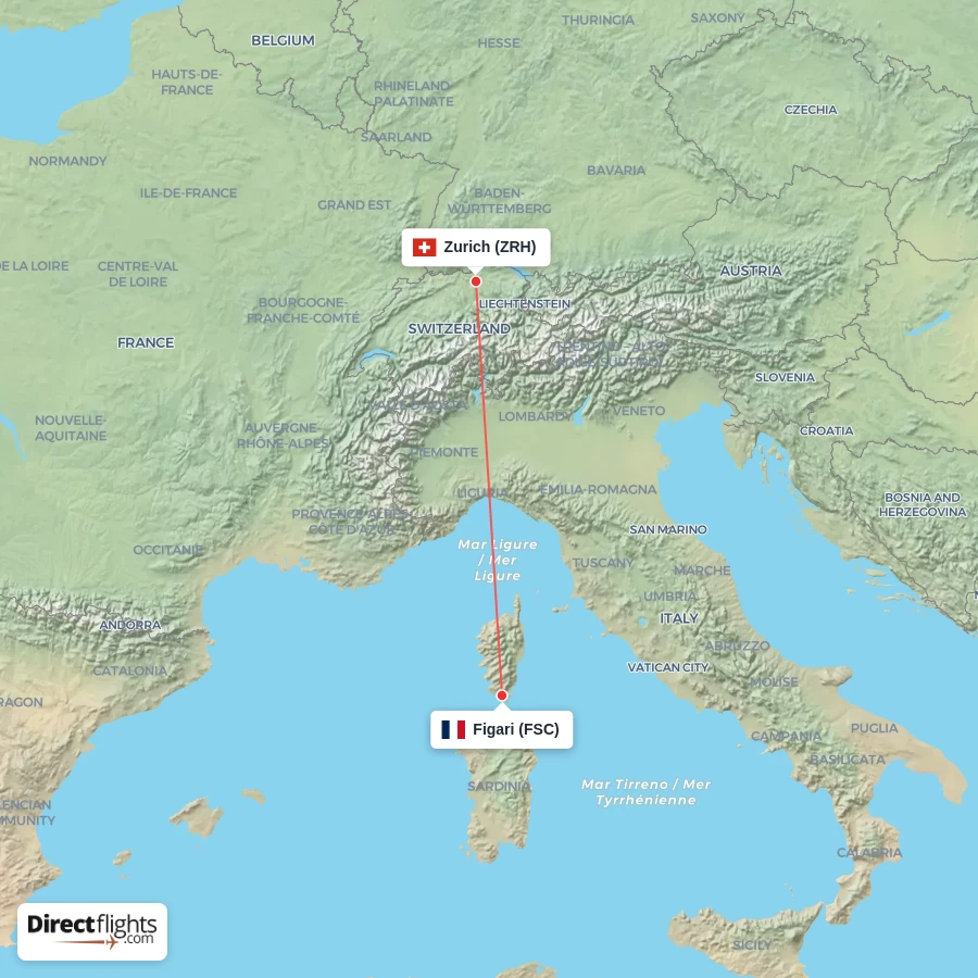 FSC - ZRH route map