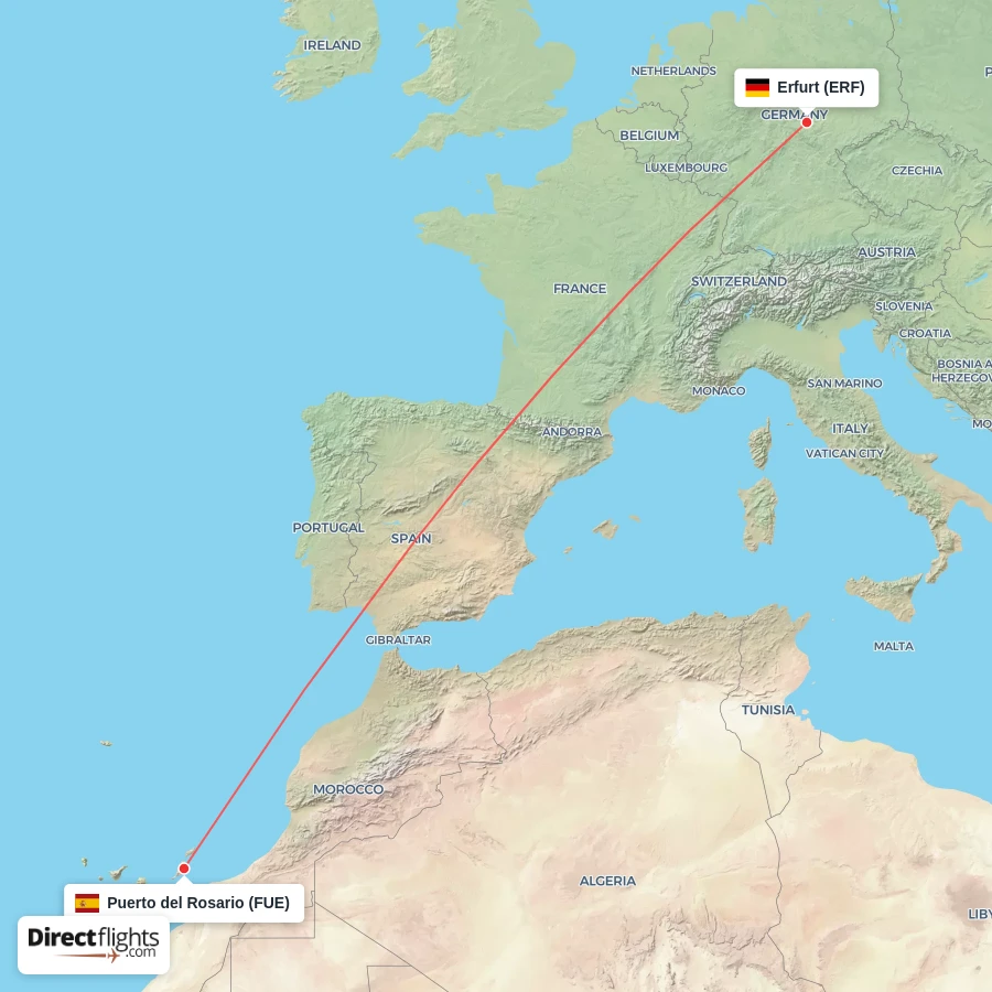 FUE - ERF route map