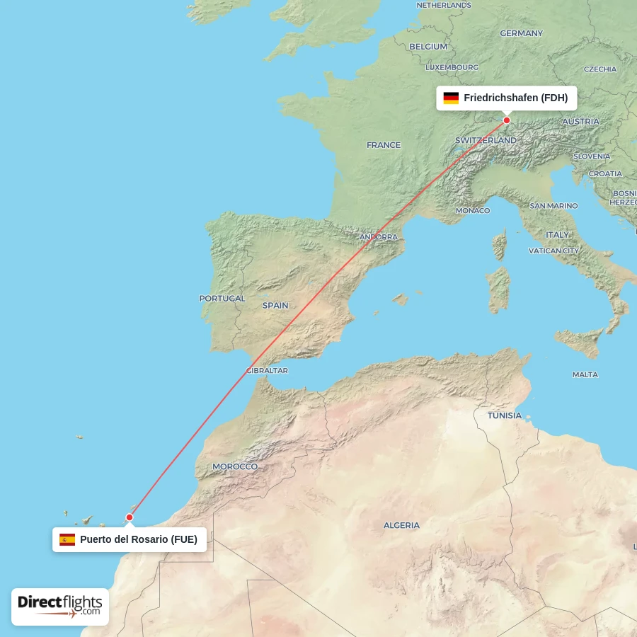 FUE - FDH route map