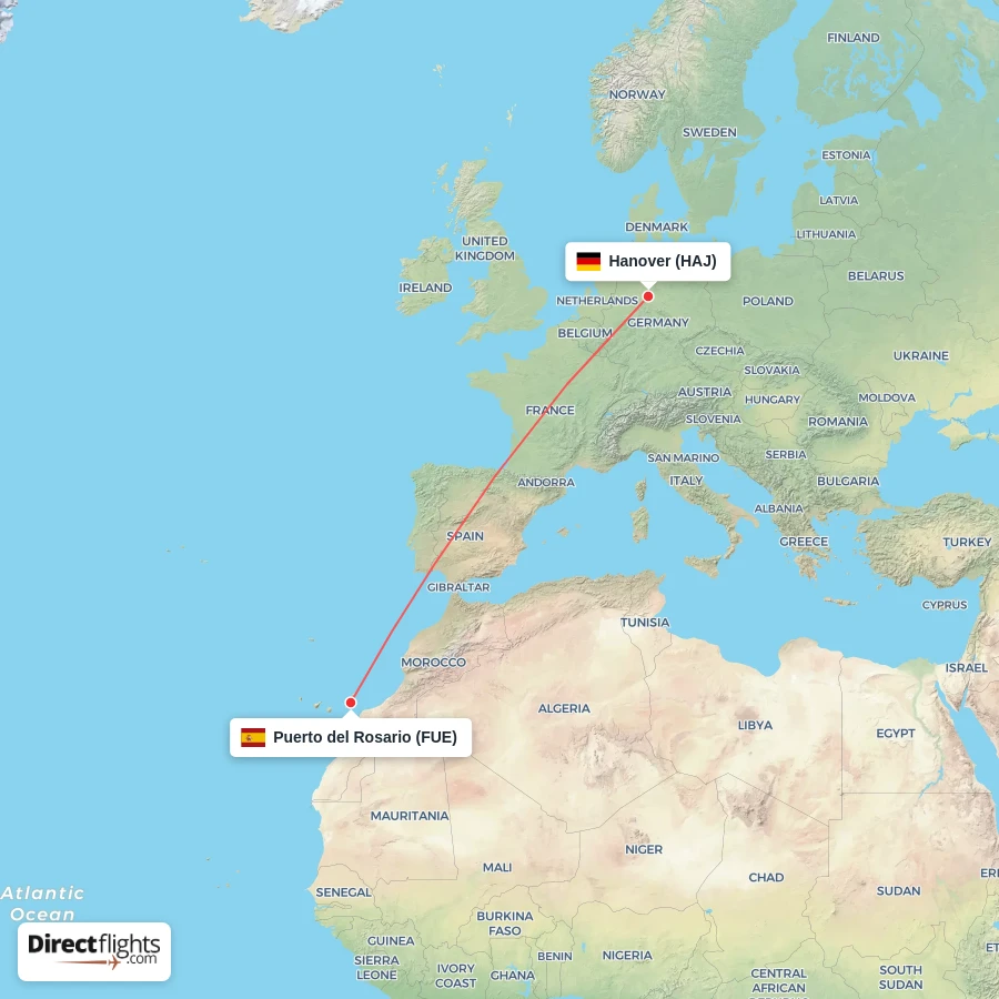 FUE - HAJ route map