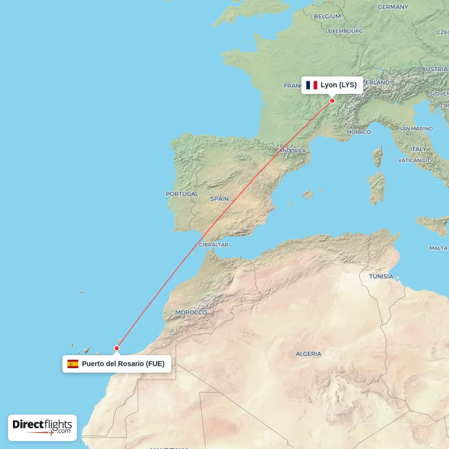 FUE - LYS route map