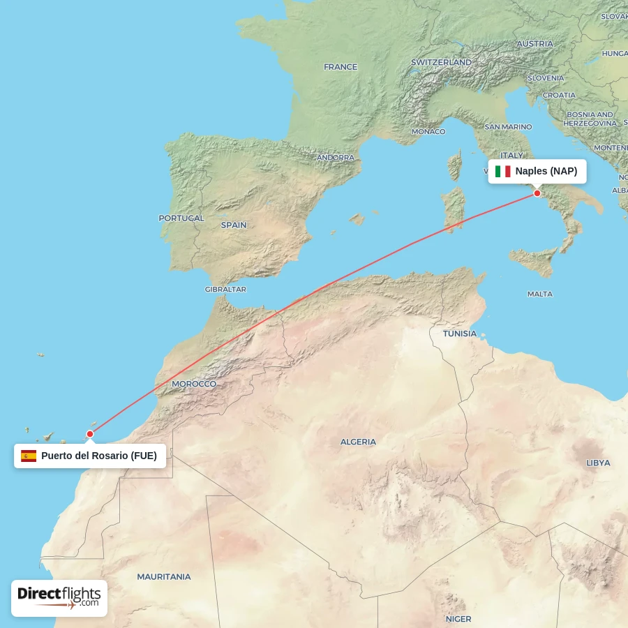 FUE - NAP route map