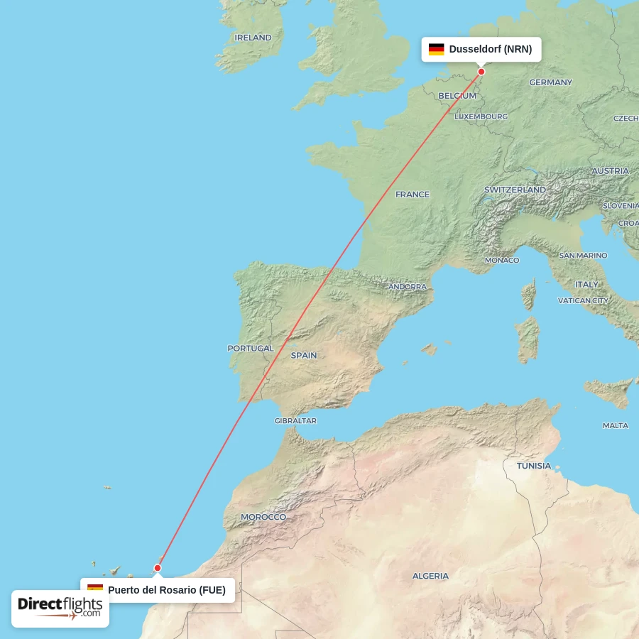 FUE - NRN route map
