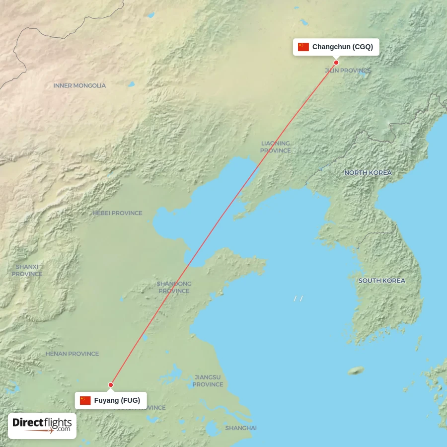 FUG - CGQ route map