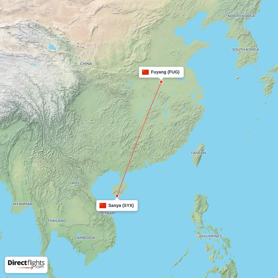 FUG - SYX route map