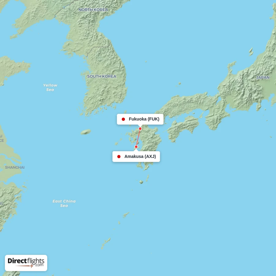 FUK - AXJ route map