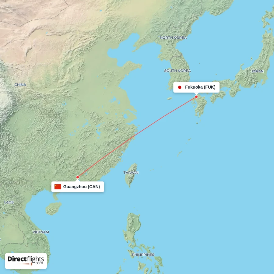 FUK - CAN route map