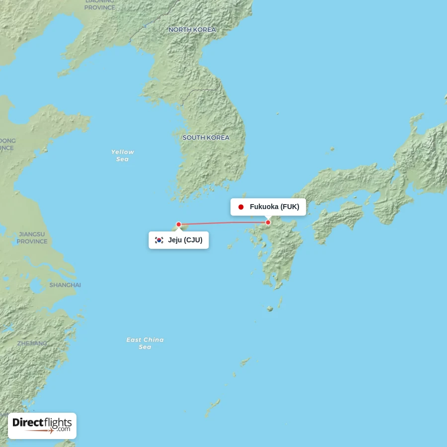 FUK - CJU route map