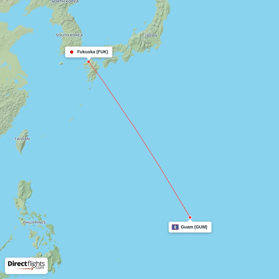 FUK - GUM route map