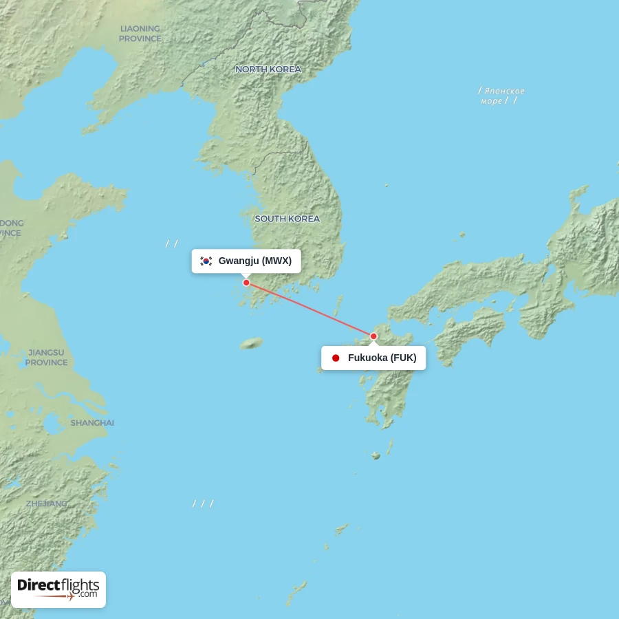 FUK - MWX route map