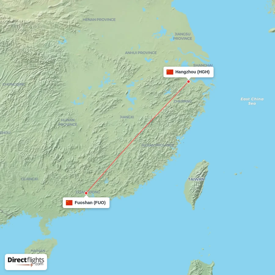 FUO - HGH route map