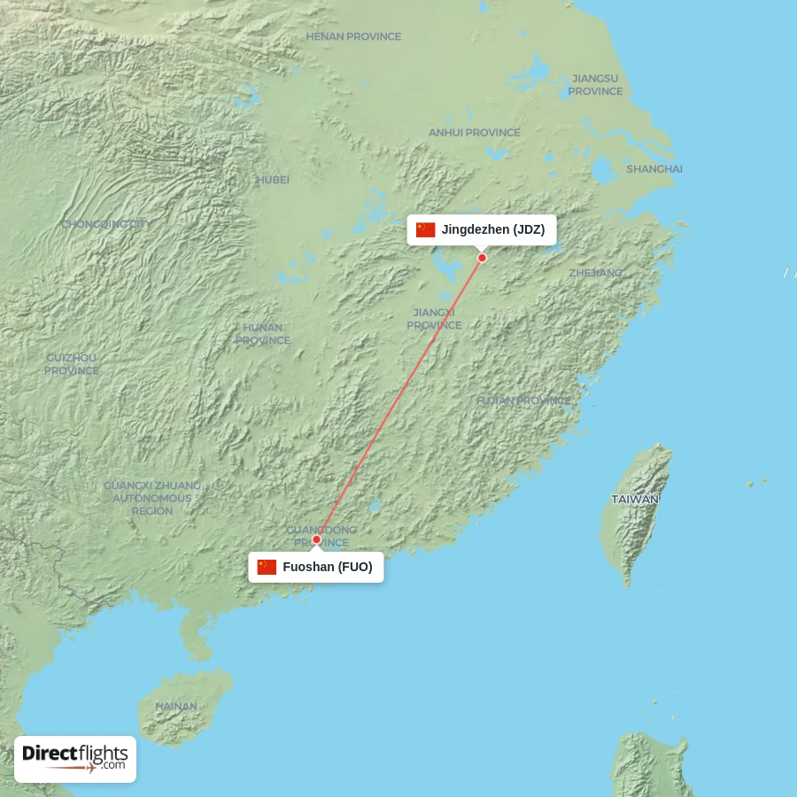 FUO - JDZ route map