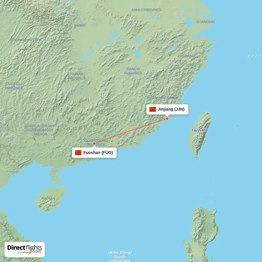 FUO - JJN route map